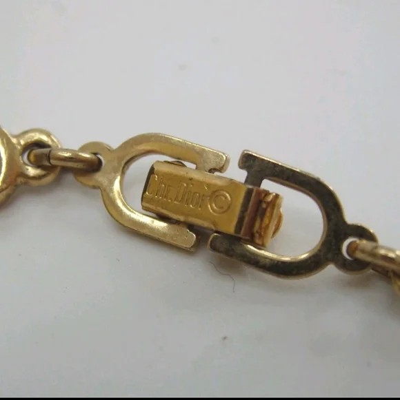 Authentic Vintage Christian Dior Gold Plated CD Logo Bracelet-Original